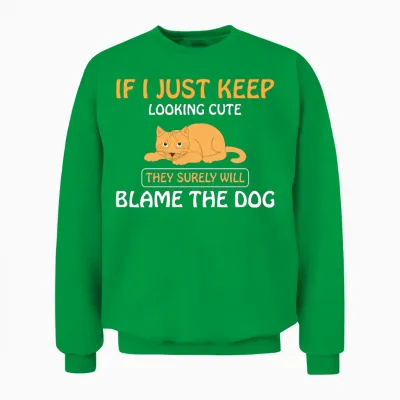 Funny Cat Unisex Sweatshirt - Irish Green