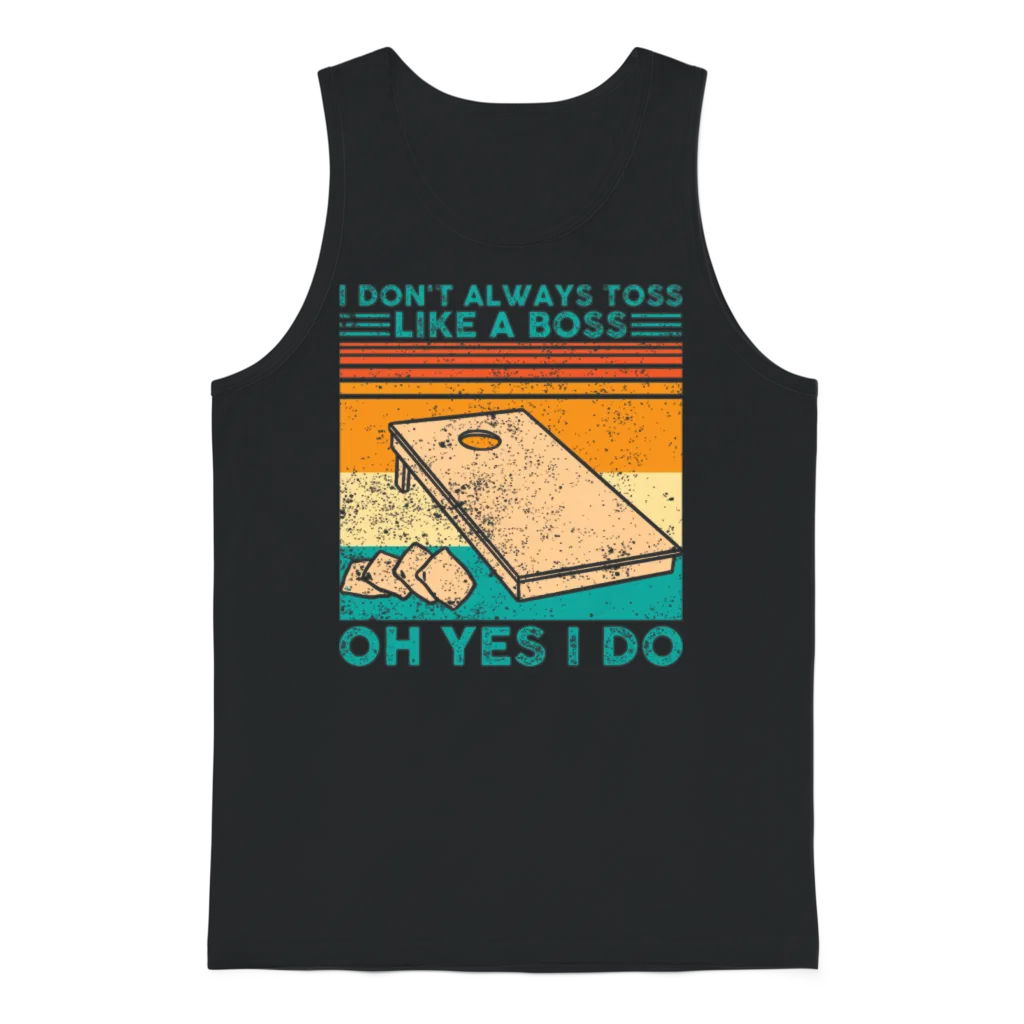 Funny Cornhole Unisex Tank Top - Black