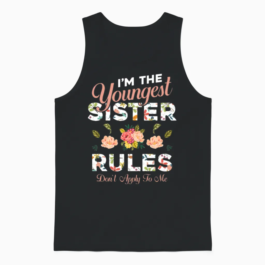 Youngest Sister Unisex Tank Top in Black