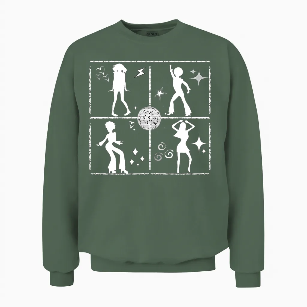 Retro Dance Wall B Unisex Sweatshirt - Military Green
