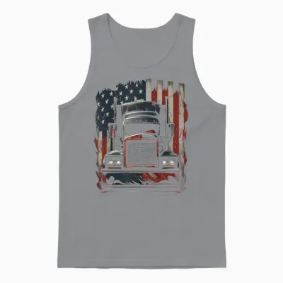 Us Amerikanische Flagge Trucker Lkw-Fahrer Geschenk Unisex Tank Top - Sport Grey