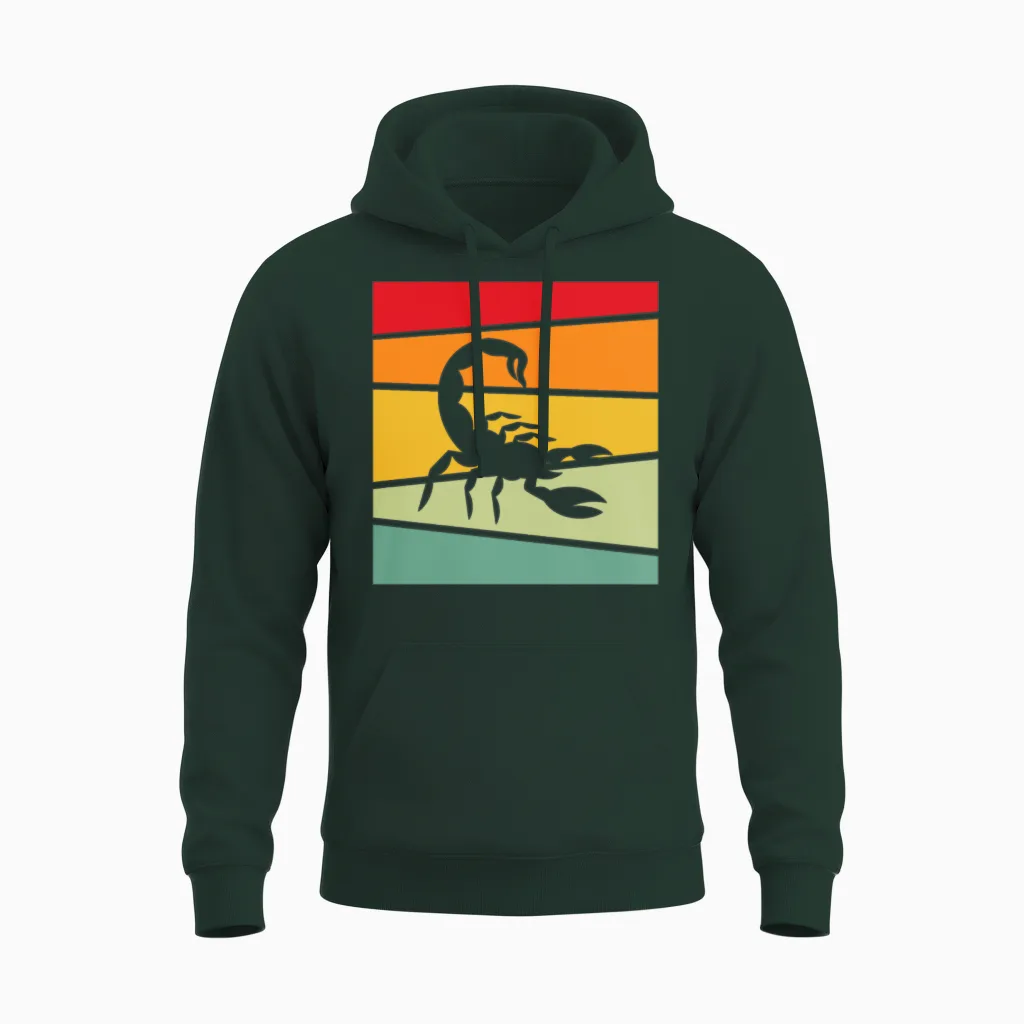 Scorpion Retro Unisex Hoodie in Forest