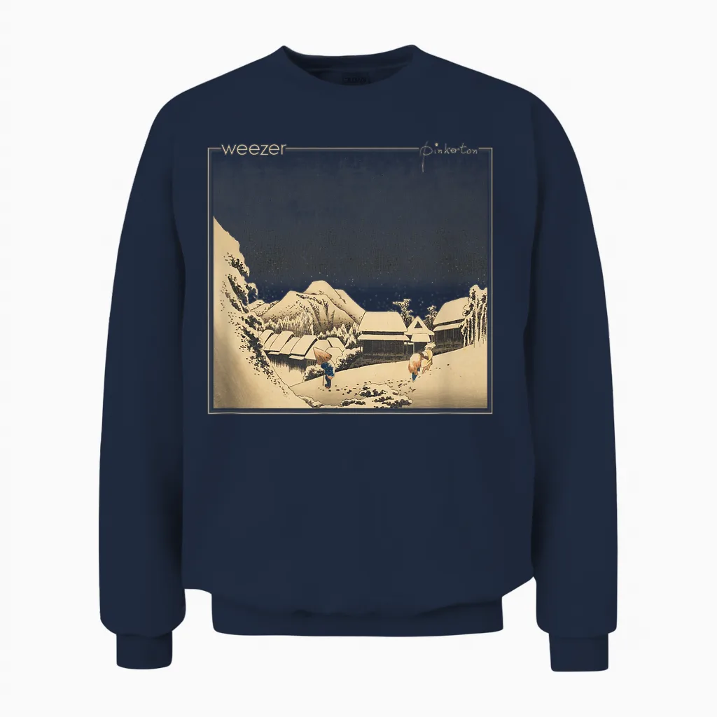 Weezer Unisex Classic Fit Black T-Shirt - Pinkerton Album Cover Unisex Sweatshirt in Navy