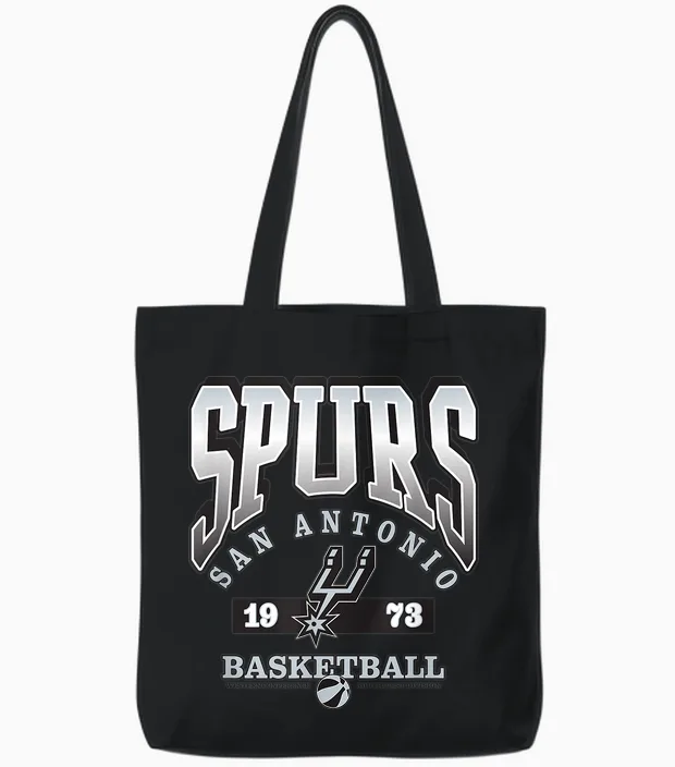 Spurs Nba San Antonio T-Shirt Home Advantage Tote Bags in Black
