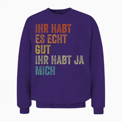 Funny Saying Funny Herren Männer Sprüche Lustig Witzig T-Shirt, Black Unisex Sweatshirt - Purple