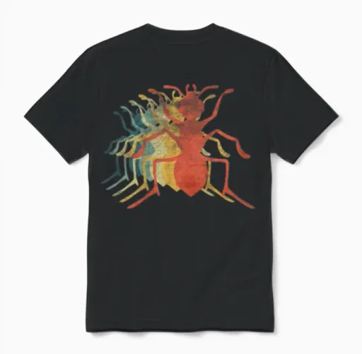 Ant Retro Vintage Color Unisex T-Shirt in Black