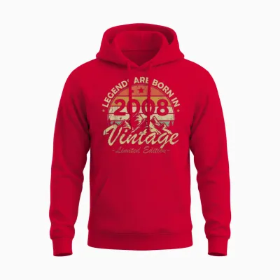Legends Are Born in 2008 Birthday Gift 18 Years Old Unisex Hoodie - Red