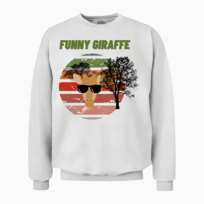 Funny Giraffe Unisex Sweatshirt - White