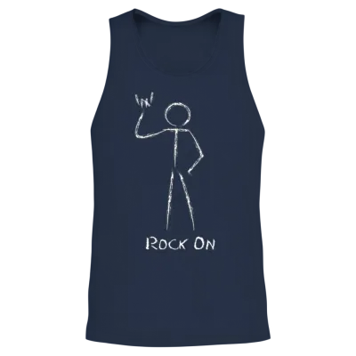 Stickman Rock On Unisex Tank Top - Navy