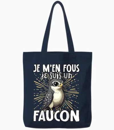 Je M'en Fous Je Suis Un Falcon - Sweet Falcon T-Shirt, Black, S Tote Bags - Navy