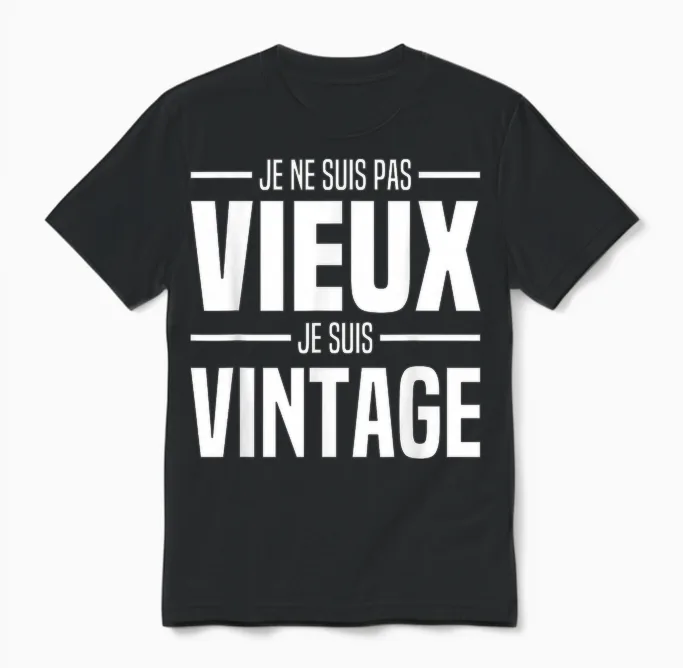 I'm Not Old I'm Vintage Man Classic Funny Unisex T-Shirt in Black