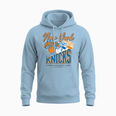 Nba Officiel New York Knicks Triple Threat Unisex Hoodie - Light Blue