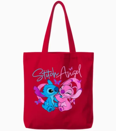 Disney Lilo & Stitch: the Series Angel with Butterflies Tote Bags - Red