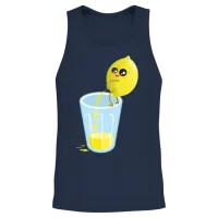 Lemon Lemonade Pee Unisex Tank Top - Navy – 2