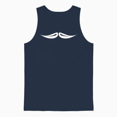 Funny English Mustache Unisex Tank Top - Navy
