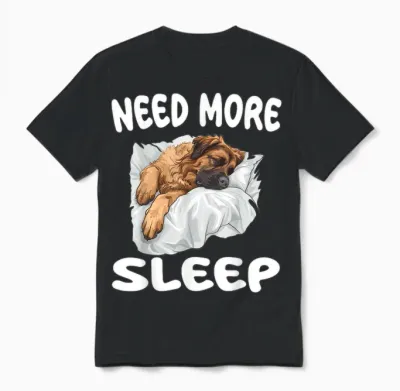 Cute Leonberger Need More Sleep Pyjamas Chemise De Nuit Unisex T-Shirt - Black