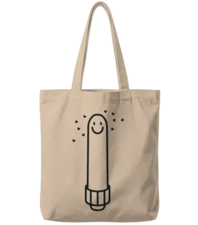 Smiling Dildo Tote Bags - Natural