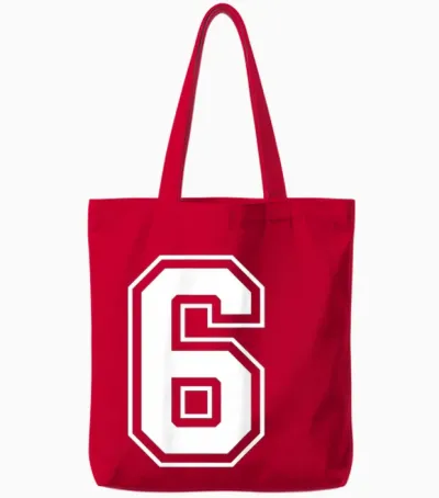 Fun Six Seven 6 7 Meme Design Tote Bags - Red