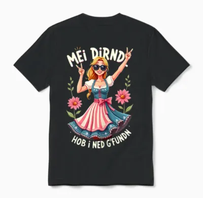 Damen Damen Trachtenshirt Ersatz-Dirndl Outfit Wäsche Oktoberfest Unisex T-Shirt - Black