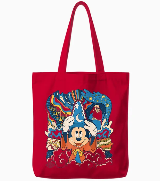 Disney Fantasia Mickey Mouse Sorcerer’s Apprentice Retro Tote Bags - Red
