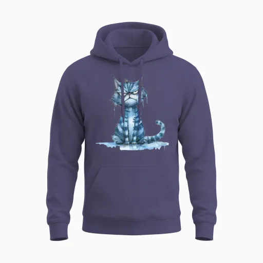 Funny Cat Unisex Hoodie - Heather Sport Dark Navy