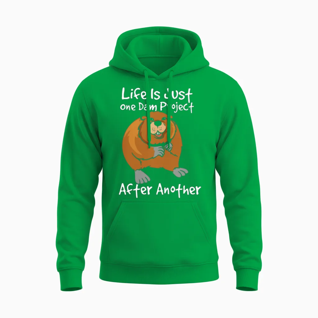 Funny Beaver Project Manager Unisex Hoodie in Irish Green