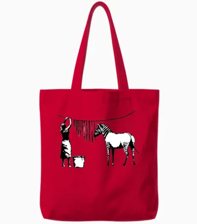 Funny Zebra Stripes Tote Bags - Red