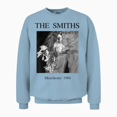The Smiths Manchester 1984 Morrissey by Stephen Wright Unisex Sweatshirt - Light Blue