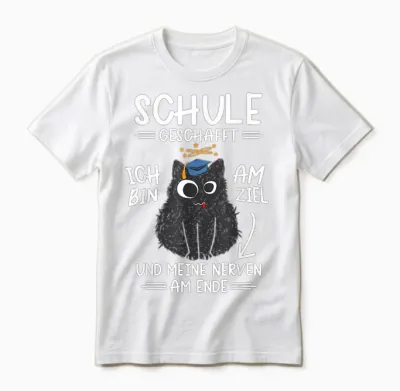 Lustige Schule Abschlussprüfung Abitur Schule Geschafft 2026 Unisex T-Shirt - White