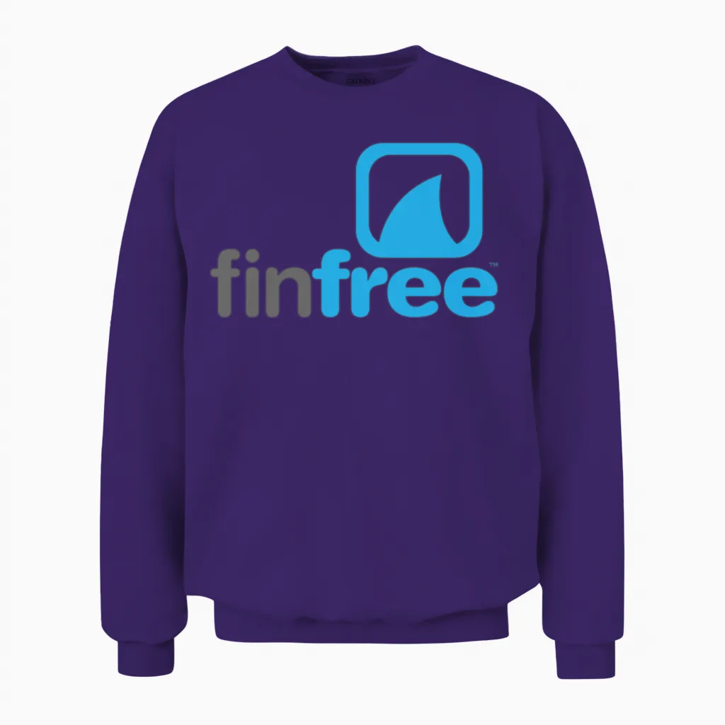 Finfree™ Logo Official Hires.png Unisex Sweatshirt in Purple
