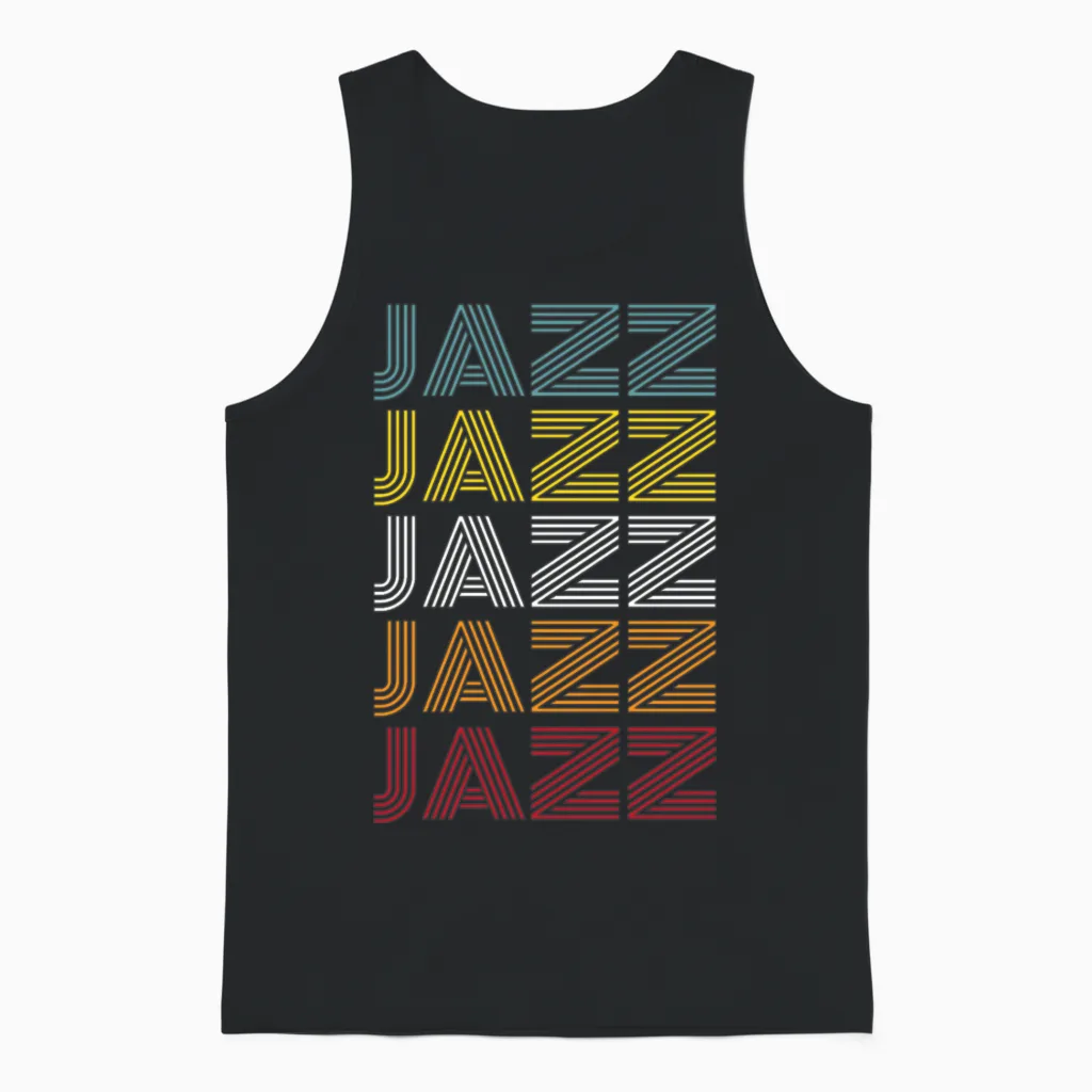 Jazz Retro Unisex Tank Top in Black