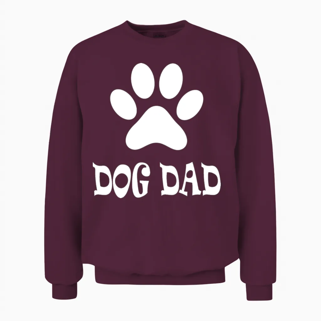 Dog Dad Unisex Sweatshirt in Maroon