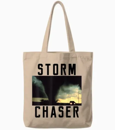 Storm Chaser Tornado Picture Weather Meteorologist Tote Bags - Natural