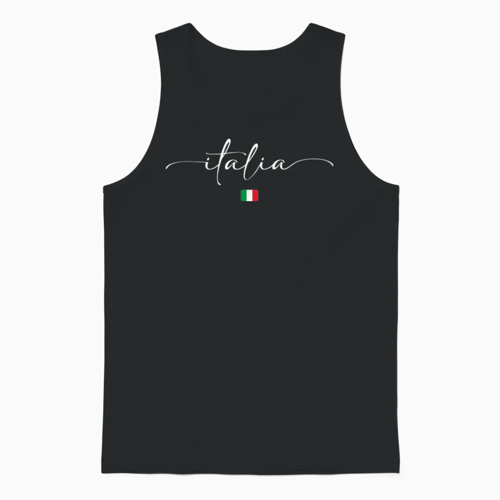 Italian Flag Italy Unisex Tank Top in Black