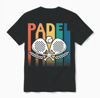 Padel Tennis Retro Vintage Unisex T-Shirt - Black