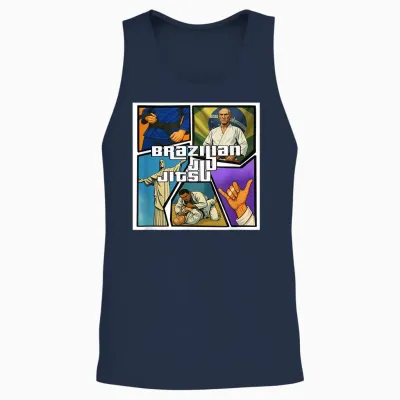 Brazilian Jiu Jitsu Comic Style - Bjj Lifestyle T-Shirt, Black, S Unisex Tank Top - Navy