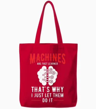 Machine Learning Artificial Intelligence Ai Tote Bags - Red