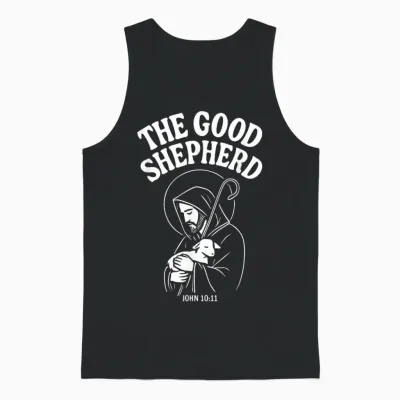 Le Bon Berger Jésus De Nazareth Jean 10:11 Unisex Tank Top - Black