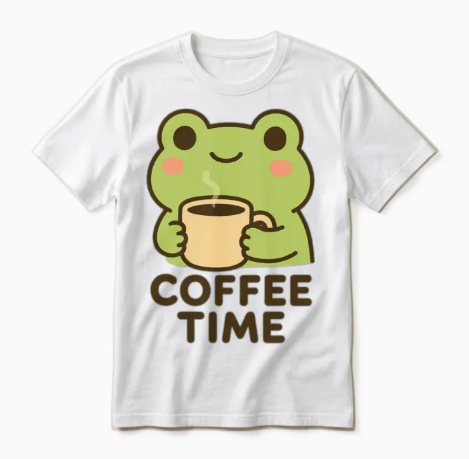 Cute Frog Coffee Mug Design Reptiles & Exotics Unisex T-Shirt in White