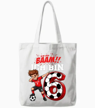 Bääm Ich Bin 6 1 Geburtstag Junge 6 1 Fussball Geburtstag Tote Bags - White