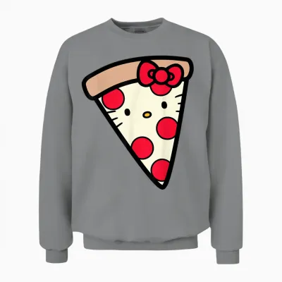 Hello Kitty Pizza Slice Unisex Sweatshirt - Sport Grey
