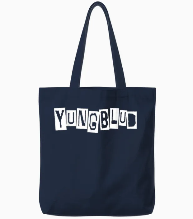 Official Yungblud Logo Tote Bags in Navy