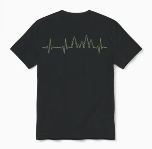 Bäume Herzschlag Wald Unisex T-Shirt in Black