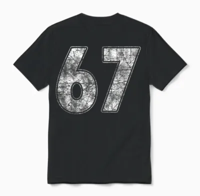 #67 Trikot Nummer 67 Uniform Größter Fan Lieblingsspieler Unisex T-Shirt - Black