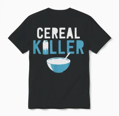 Cereal Killer Funny Unisex T-Shirt - Black