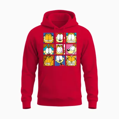 Garfield - Odie All Faces Classic T-Shirt, Black, S Unisex Hoodie - Red