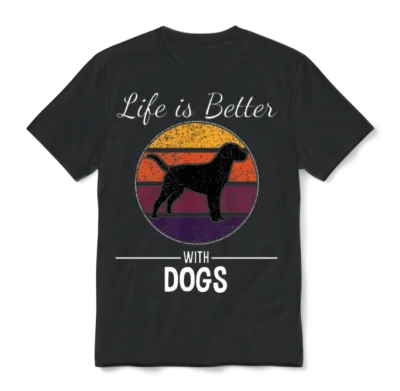 Life Is Better with Dogs - Dog Lover Unisex T-Shirt - Black