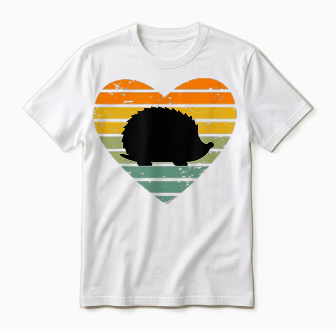 Ich Liebe Igel Retro Herz Tierfreund Igelfan Kinder Igel Unisex T-Shirt in White