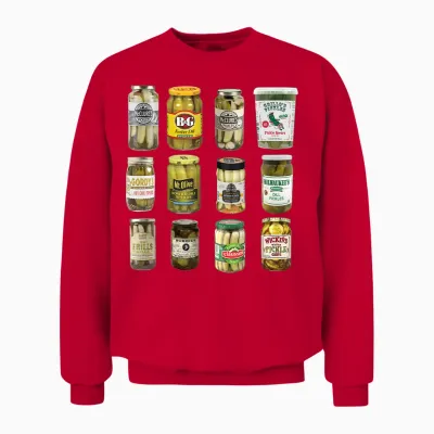 Vintage Canned Pickles Lover Funny Trendy Clothing Unisex Sweatshirt - Red
