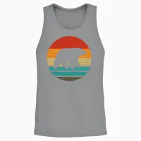 Bear Retro Style Vintage Wildlife Unisex Tank Top - Sport Grey – 2